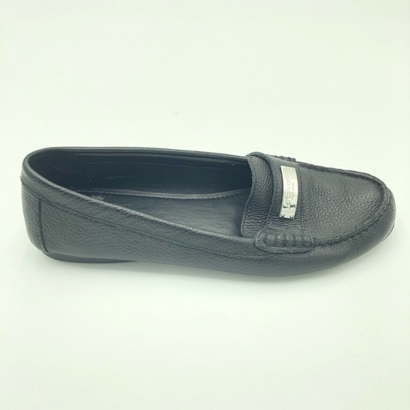 Black Coach Fredrica Pebble Grain Leather Driving Loafer Flats Size 10 - Picture 5 of 12